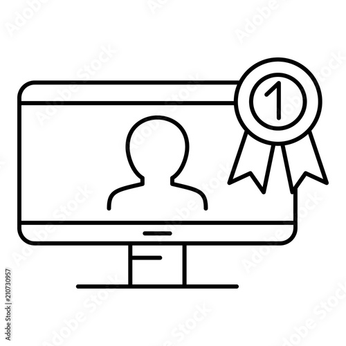 First conference person icon. Outline illustration of first conference person vector icon for web design isolated on white background