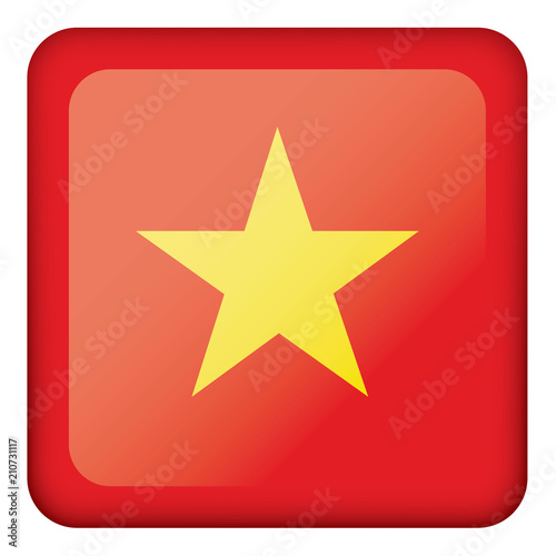 Icon representing square button of Vietnam. Ideal for catalogs of institutional materials and geography