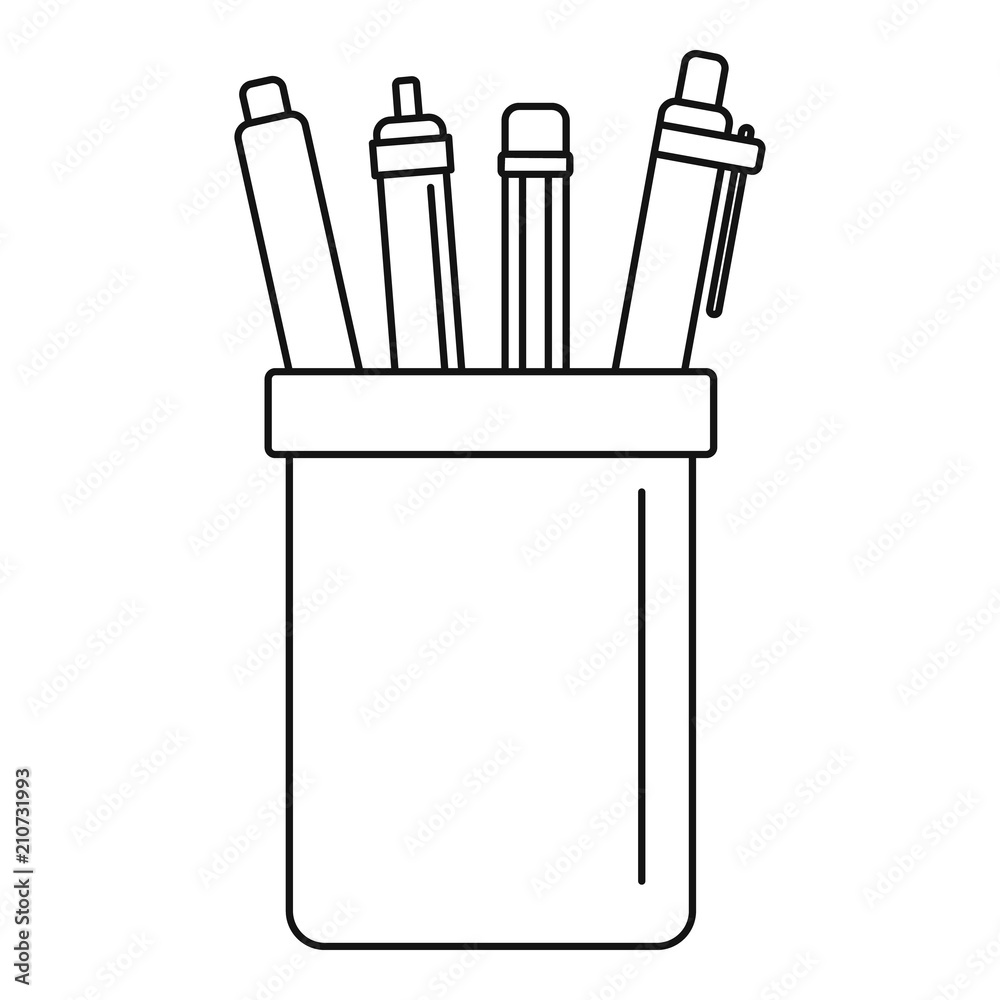 Pens set icon. Outline pens set vector icon for web design isolated on white background Pens set icon. Outline pens set vector icon for web design isolated on white background
