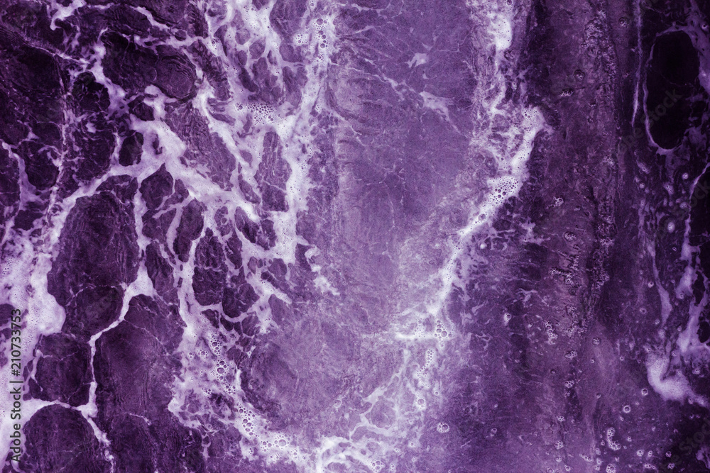 Abstract purple background white veins, ocean wave, bubble and foam at high tide and surf, pattern