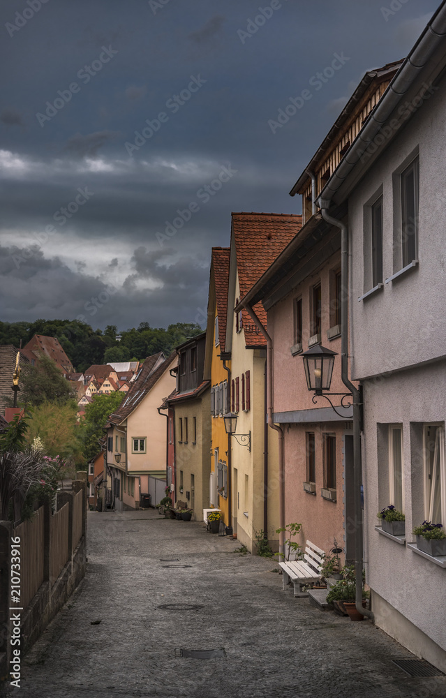 Typical German small town street and buildings