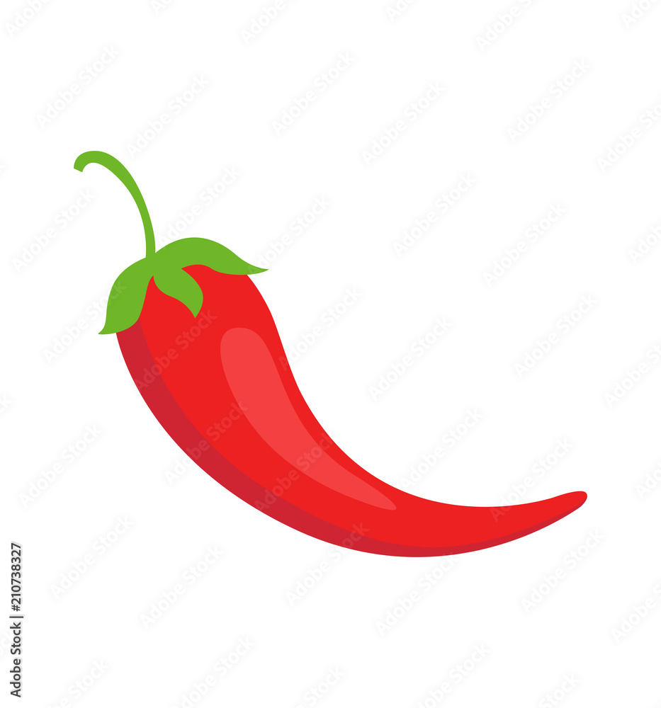 Mexican chili pepper red flat icon, vector illustration isolated on white background Mexican chili pepper red flat icon, vector illustration isolated on white background