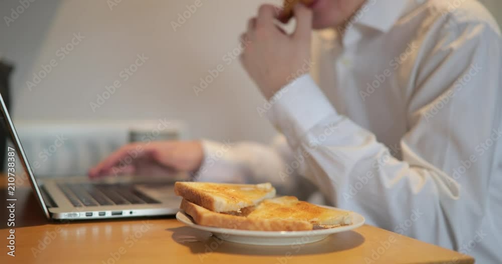 Businessman Going Though his Morning routine Businessman Going Though his Morning routine