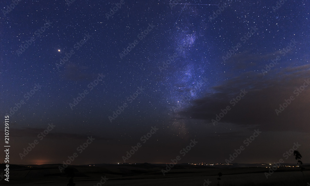 Fototapeta premium Milky Way at dawn over Gobustan