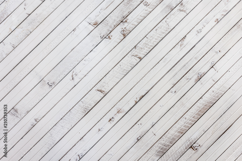 Obraz premium Distressed white painted repurposed wood panels