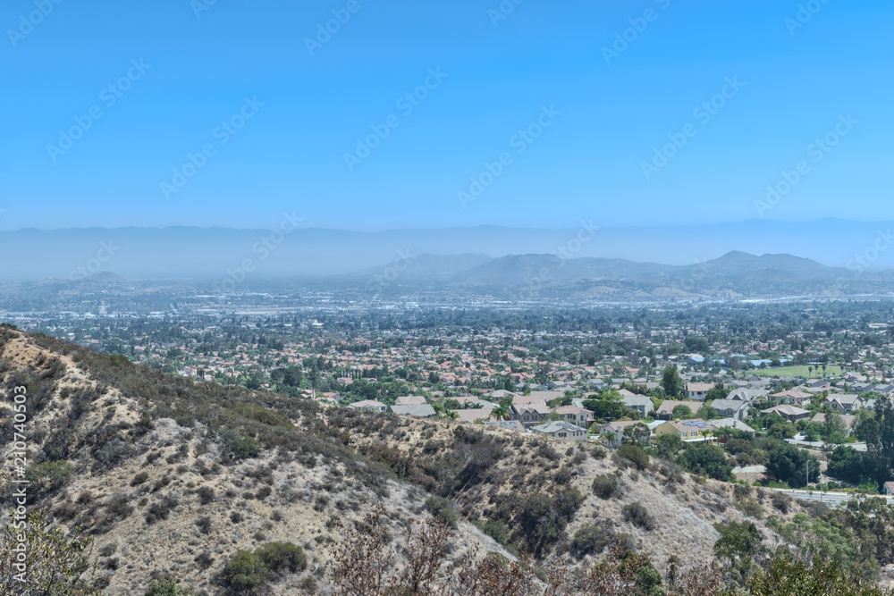 Cool southwest California morning with view of suburbs 