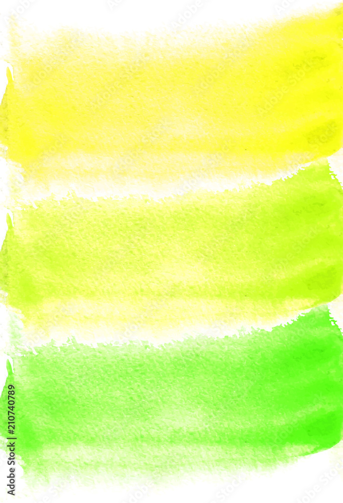 custom made wallpaper toronto digitalCard with watercolor blots. green and yellow colors. Painting for your design. Abstract bright textured backdrop. Vector illustration. Hand painted texture for banner, logo, invitation, postcard.