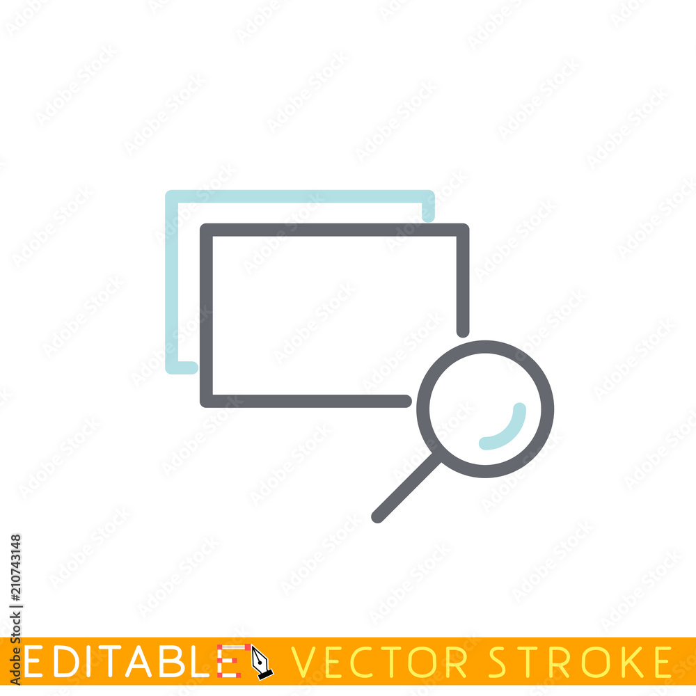 Search documents. Editable stroke sketch icon. Stock vector illustration. Search documents. Editable stroke sketch icon. Stock vector illustration.