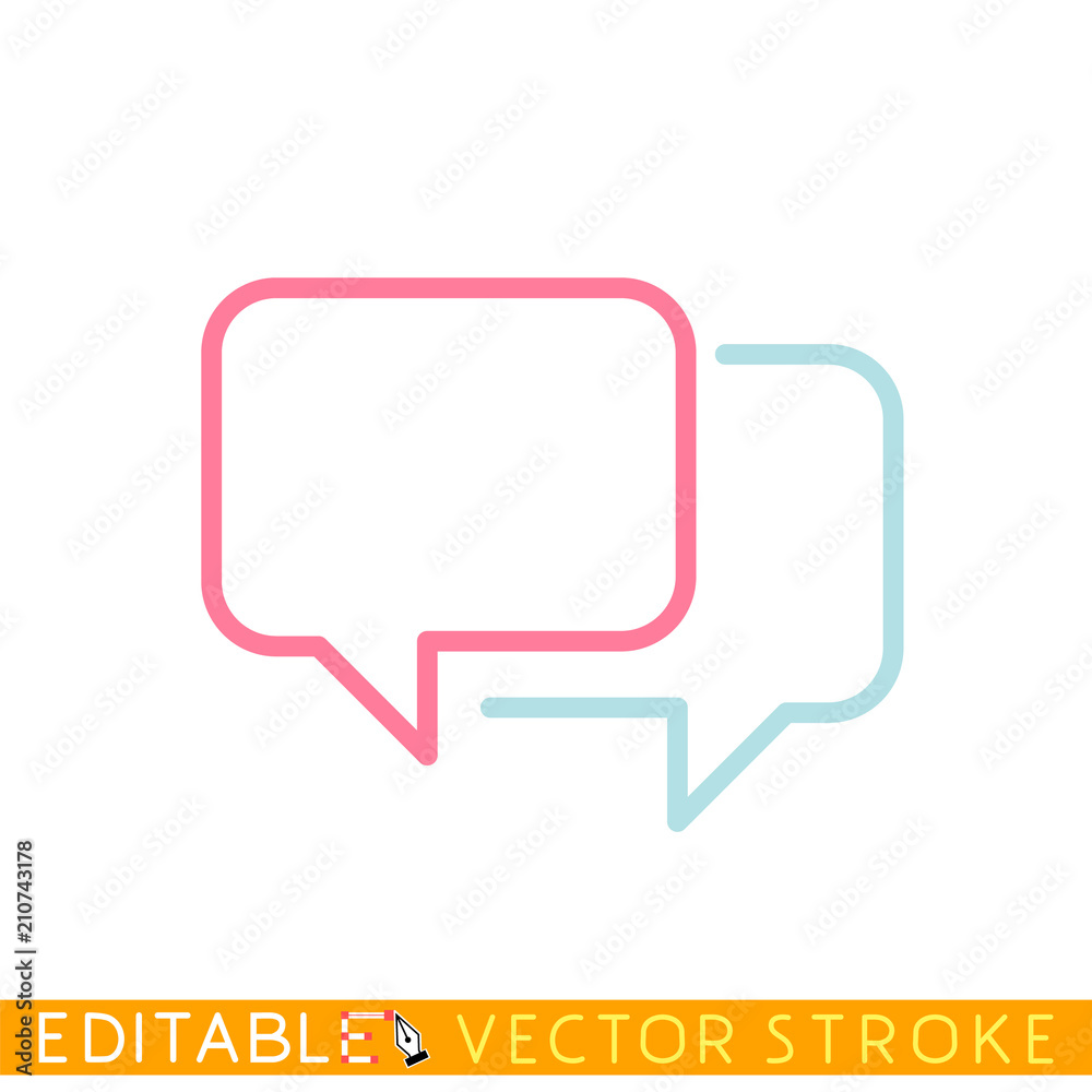 Chatting icon. Editable stroke sketch icon. Stock vector illustration. Chatting icon. Editable stroke sketch icon. Stock vector illustration.
