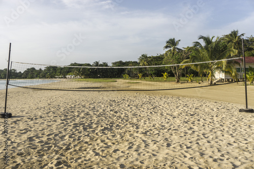 net to play volleyball on the beach