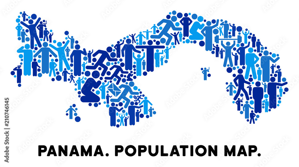Vector population Panama map. Demography mosaic of Panama map made of