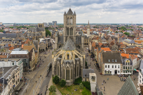 Saint Nicholas' Church panorama, Ghent, Belgium