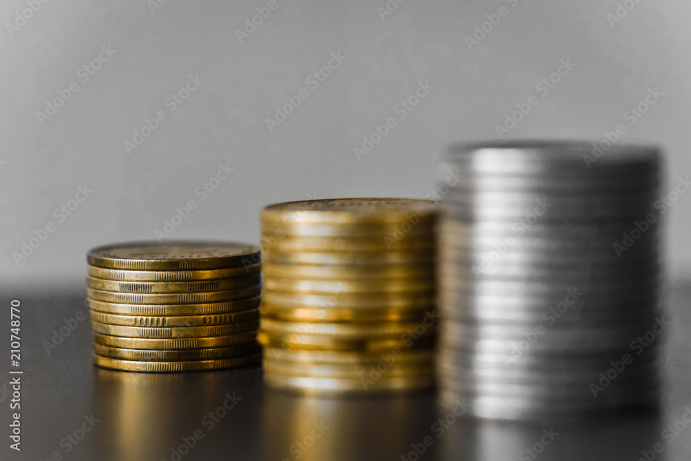 Stack money coin for growing your business Stack money coin for growing your business