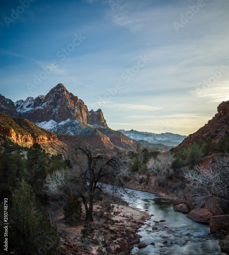The watchman, Zion National Park with the Virgin River