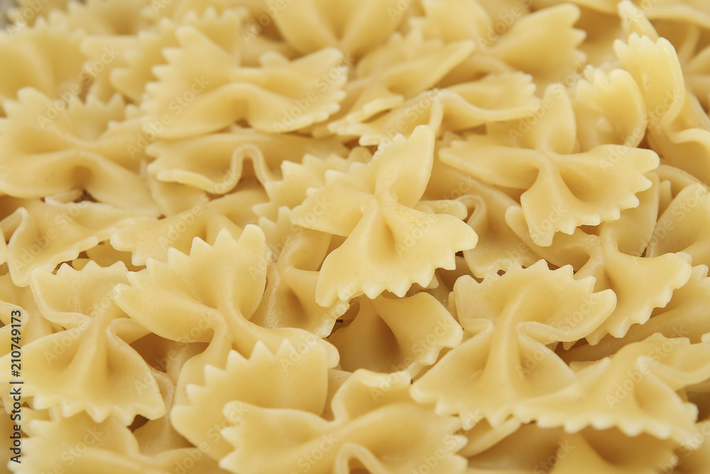 Close-up of a fresh farfalle Italian pasta. Close-up of a fresh farfalle Italian pasta.