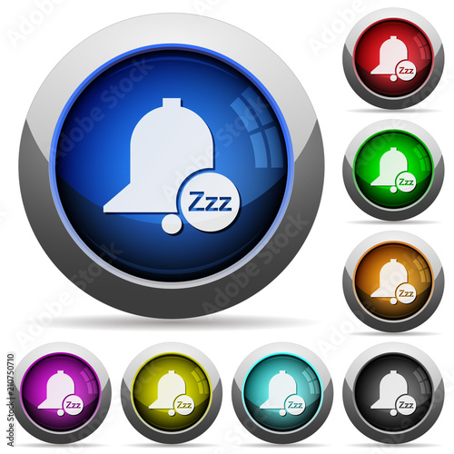 Reminder snooze round glossy buttons