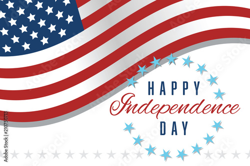 Fototapet Flag Happy Independence Day 4th of July Horizontal Vector Illustration 1