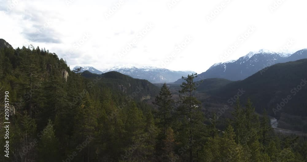 Aerial, vast British Columbia landscape