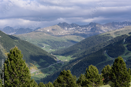 Natural landscape of the Incles Valley, Canillo, Andorra.