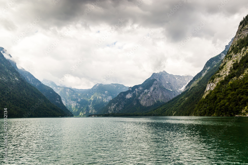 Konigssee lake, known as Germany's deepest and cleanest lake, southeast Berchtesgadener Land district of Bavaria, near the Austrian border. Konigssee lake, known as Germany's deepest and cleanest lake, southeast Berchtesgadener Land district of Bavaria, near the Austrian border.