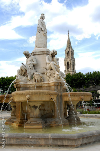 Fontaine Pradier, Ville de Nîmes, département du Gard, France