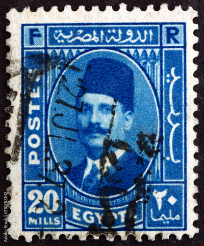 Postage stamp Egypt 1934 King Fuad I of Egypt