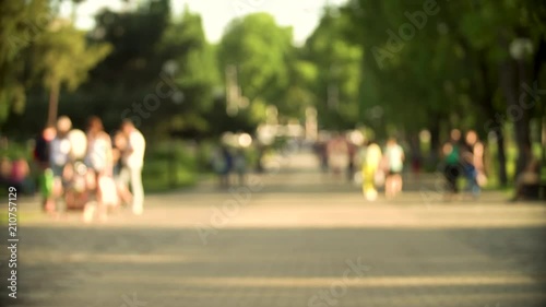 A crowd of people in the city Park. City lane. Krasnodar, Aurora, June, 2018.