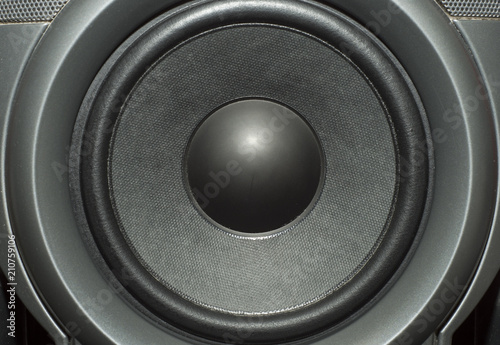 Detail shot of some old round speakers.