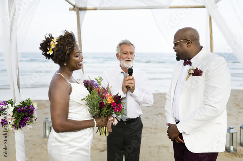 Εκτύπωση καμβά African American couples wedding day