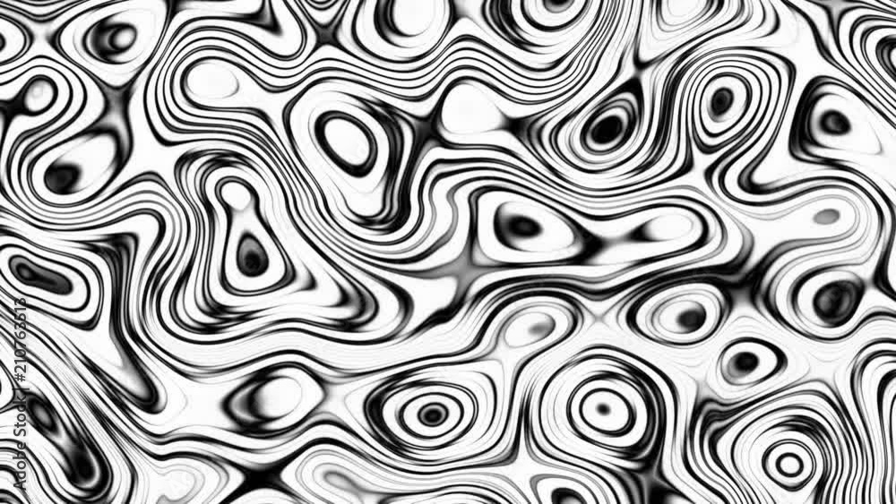 Moving random psychedelic waves. Abstract screensaver for video. Looping footage.