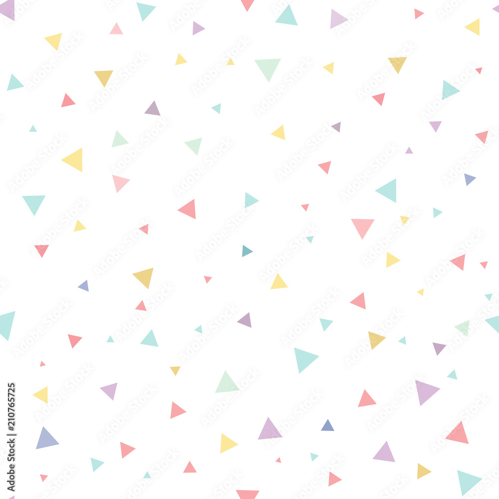 custom made wallpaper toronto digitalSeamless pattern, abstract falling confetti triangle with white background, vector illustration