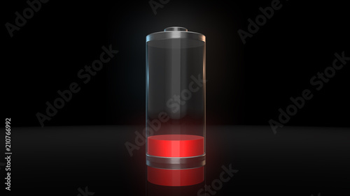 Battery power electrical energy supply of rechargeable green energy - 3D render graphic