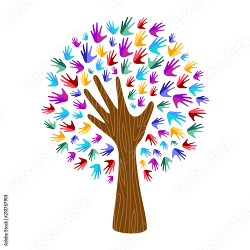 Human hand tree for culture diversity concept