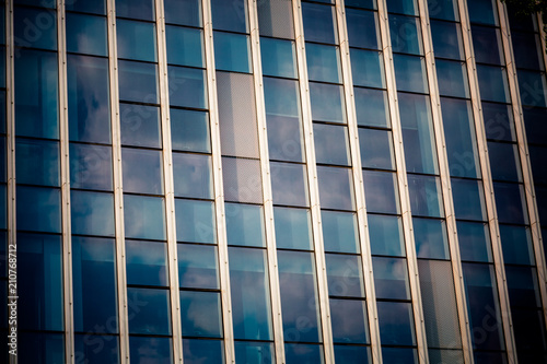 Urban abstract - windowed corner of office building.