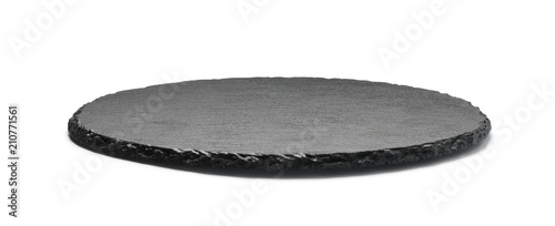 Round stone plate isolated on white background