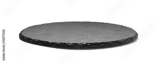 Obraz  z motywem Round stone plate isolated on white background