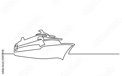 continuous line drawing of cruise ship