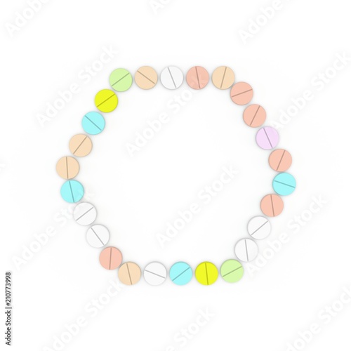 Color Pills frame. Isolated...