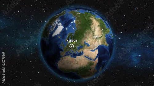 POLAND KIELCE ZOOM IN FROM SPACE photo