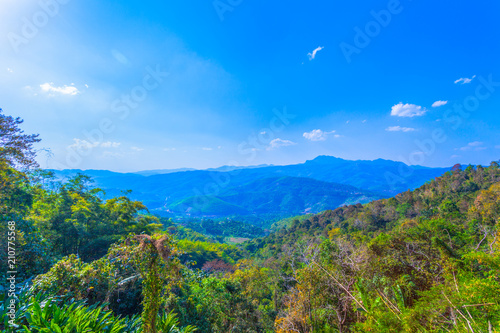 at Doi Pha Mee view point you can see Doi Nangnon in Maesai Chiang Rai shape of mountains look like women sleeping. inside of Doi Nang Non have big and long cave childrens lost in this cave. photo