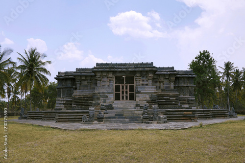 Entrance to the Kedareshwara Temple, Halebid, Karnataka, India. View from the East photo