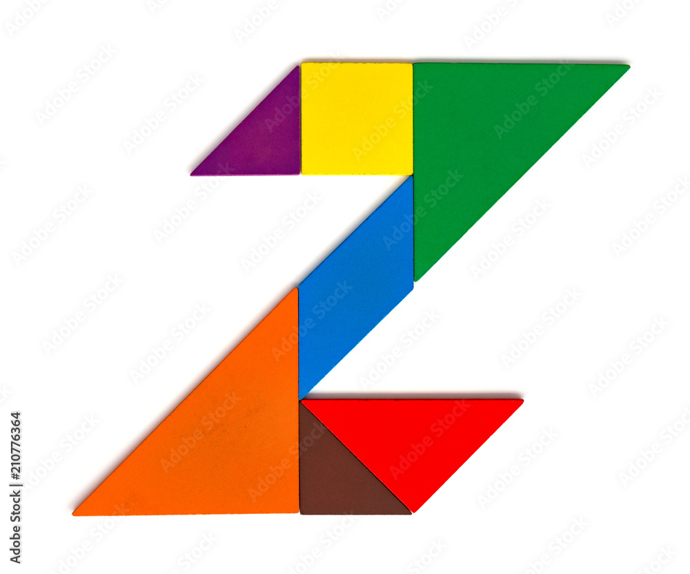tangram shaped like a letter Z on white background tangram shaped like a letter Z on white background