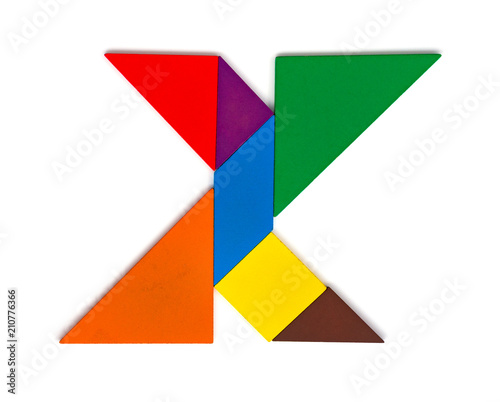 Free Download tangram shaped like a letter X on white background - GFXLoad