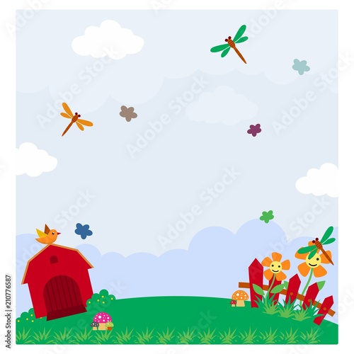 barnyard farmland yard field scenery landscape background