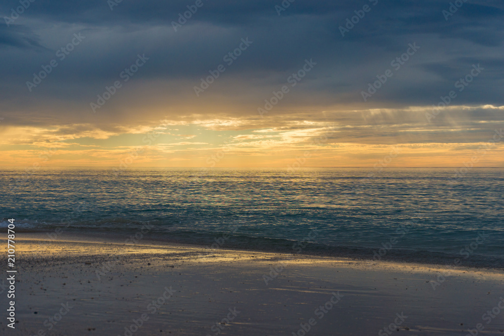 Sunset on a beach nature background