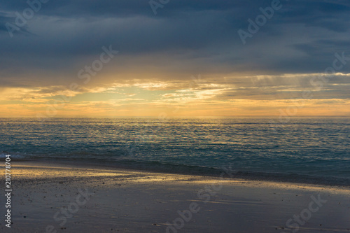 Sunset on a beach nature background