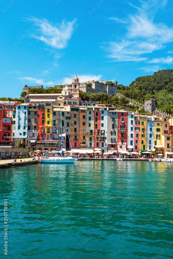 Porto Venere (Italy) - The town on the sea also know as Portovenere, in the Ligurian coast, province of La Spezia; with villages of Cinque Terre designated by UNESCO World Heritage Site