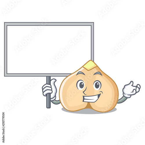 Bring board chickpeas character cartoon style