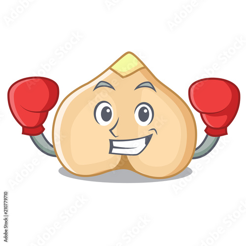 Boxing chickpeas character cartoon style