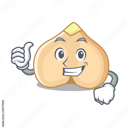Thumbs up chickpeas character cartoon style